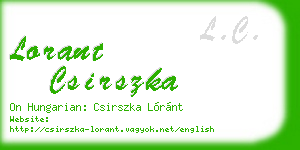 lorant csirszka business card