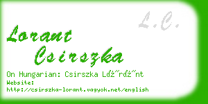 lorant csirszka business card